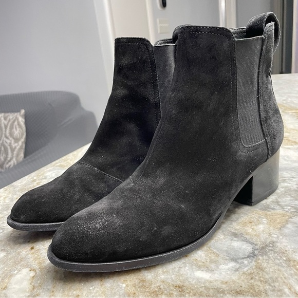 Rag & Bone Black Suede Heeled Chelsea Boots Women’s EU 38 - Picture 1 of 11